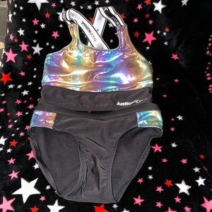 Brand new never worn girls 2pc Justice sport swimsuit